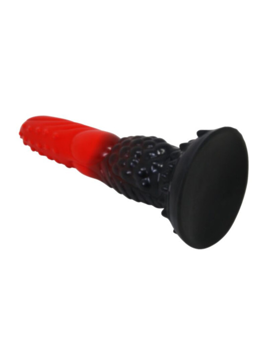 POWER MONSTERS - FIRE DRAGON DILDO FANTASÍA CON VENTOSA 24,5 CM Ø 5,8 CM ROJO Y NEGRO