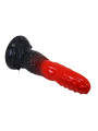 POWER MONSTERS - FIRE DRAGON DILDO FANTASÍA CON VENTOSA 24,5 CM Ø 5,8 CM ROJO Y NEGRO