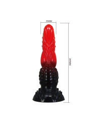 POWER MONSTERS - FIRE DRAGON DILDO FANTASÍA CON VENTOSA 24,5 CM Ø 5,8 CM ROJO Y NEGRO