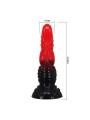 POWER MONSTERS - FIRE DRAGON DILDO FANTASÍA CON VENTOSA 24,5 CM Ø 5,8 CM ROJO Y NEGRO