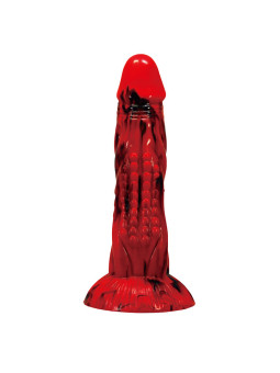 POWER MONSTERS - MINOTAUR DILDO FANTASÍA CON VENTOSA 21 CM Ø 5 CM ROJO Y NEGRO