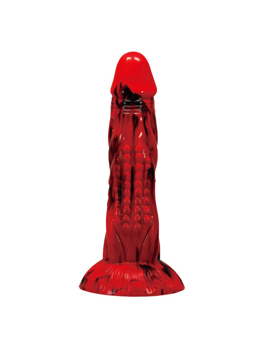 POWER MONSTERS - MINOTAUR DILDO FANTASÍA CON VENTOSA 21 CM Ø 5 CM ROJO Y NEGRO