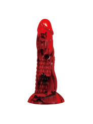 POWER MONSTERS - MINOTAUR DILDO FANTASÍA CON VENTOSA 21 CM Ø 5 CM ROJO Y NEGRO