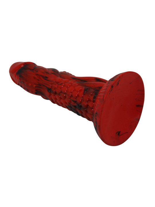 POWER MONSTERS - MINOTAUR DILDO FANTASÍA CON VENTOSA 21 CM Ø 5 CM ROJO Y NEGRO