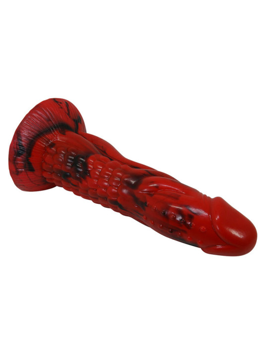POWER MONSTERS - MINOTAUR DILDO FANTASÍA CON VENTOSA 21 CM Ø 5 CM ROJO Y NEGRO