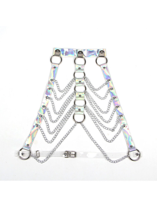 SUBBLIME - 953737 ARNÉS DE PECHO CON ANILLOS Y CADENAS PLATA TALLA ÚNICA
