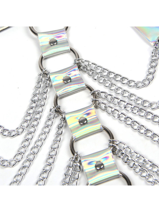 SUBBLIME - 953737 ARNÉS DE PECHO CON ANILLOS Y CADENAS PLATA TALLA ÚNICA