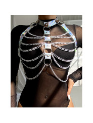 SUBBLIME - 953737 ARNÉS DE PECHO CON ANILLOS Y CADENAS PLATA TALLA ÚNICA