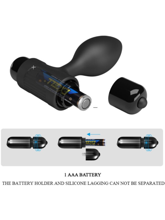 PRETTY LOVE - VIBRA BUTT PLUG ANAL 10 VIBRACIONES NEGRO