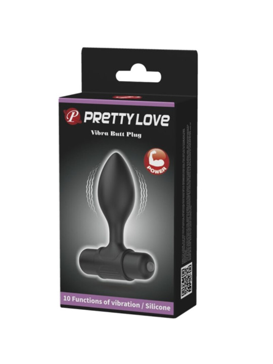PRETTY LOVE - VIBRA BUTT PLUG ANAL 10 VIBRACIONES NEGRO