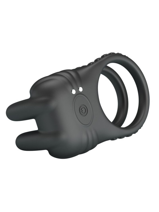 PRETTY LOVE - SINI ANILLO PARA PENE VIBRADOR RECARGABLE 10 FUNCIONES NEGRO