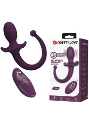 PRETTY LOVE - LIOEA PLUG ANAL CON COLA VIBRADOR 12 FUNCIONES COLOR MORADO CONTROL REMOTO