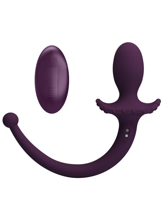 PRETTY LOVE - LIOEA PLUG ANAL CON COLA VIBRADOR 12 FUNCIONES COLOR MORADO CONTROL REMOTO