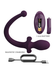 PRETTY LOVE - LIOEA PLUG ANAL CON COLA VIBRADOR 12 FUNCIONES COLOR MORADO CONTROL REMOTO