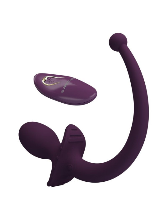 PRETTY LOVE - LIOEA PLUG ANAL CON COLA VIBRADOR 12 FUNCIONES COLOR MORADO CONTROL REMOTO