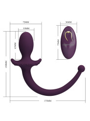 PRETTY LOVE - LIOEA PLUG ANAL CON COLA VIBRADOR 12 FUNCIONES COLOR MORADO CONTROL REMOTO