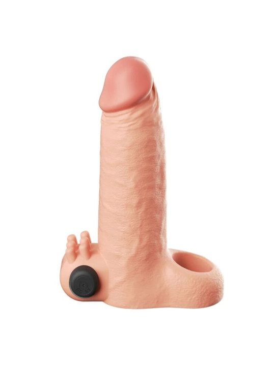 FANTASY X-TENSIONS - FUNDA EXTENSORA VIBRATORIA REAL FEEL 5 CM COLOR BEIGE