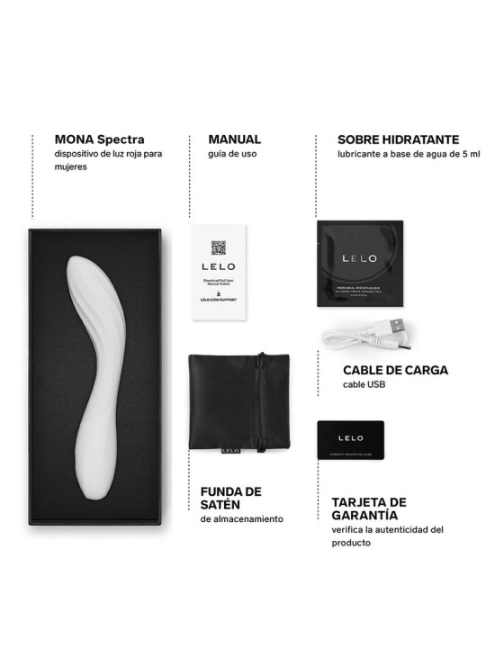 LELO - MONA SPECTRA MASAJEADOR ÍNTIMO CON LUZ ROJA RECARGABLE APP CONTROL