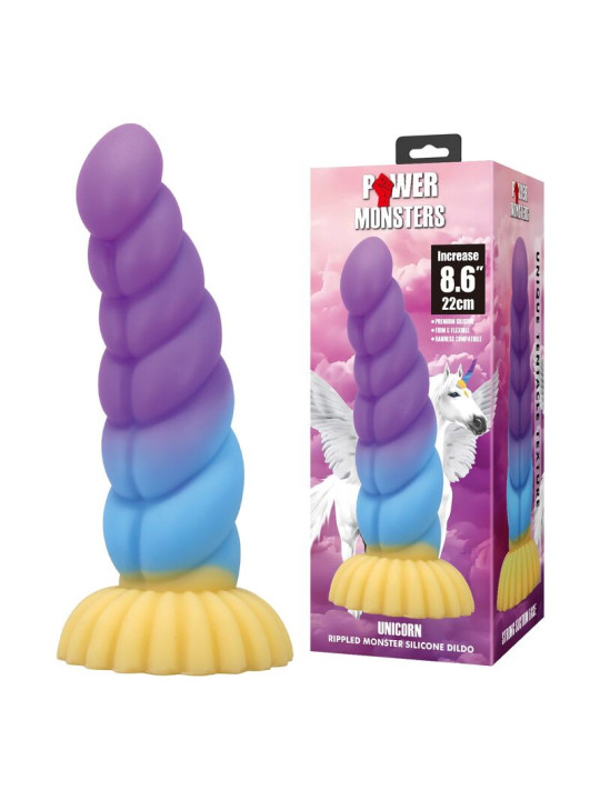 POWER MONSTERS - UNICORN DILDO TRICOLOR 22 CM Ø 5 CM
