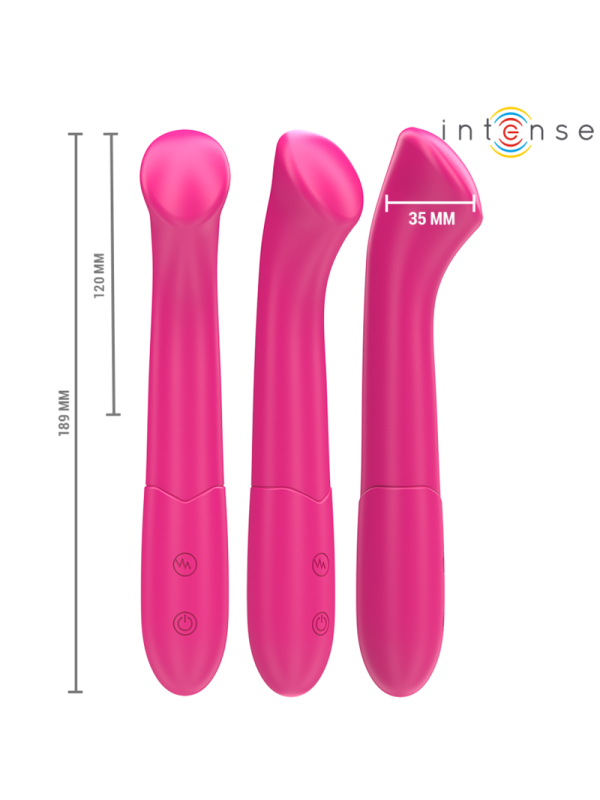 INTENSE - PATY VIBRADOR 19 CM FLEXIBLE 10 VIBRACIONES MODELO 2 ROSA