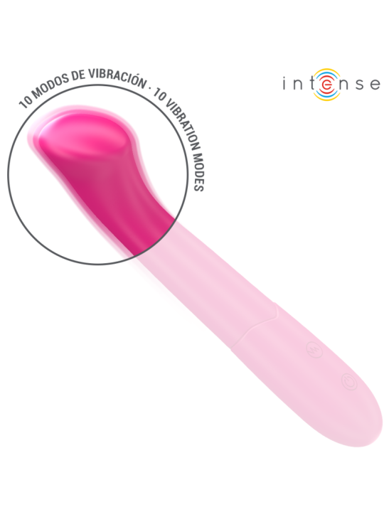 INTENSE - PATY VIBRADOR 19 CM FLEXIBLE 10 VIBRACIONES MODELO 2 ROSA