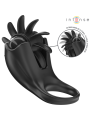 INTENSE - MABEL ANILLO VIBRADOR 10 VIBRACIONES CON ESTIMULADOR DE CLÍTORIS NEGRO