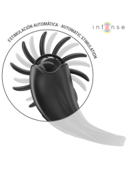 INTENSE - MABEL ANILLO VIBRADOR 10 VIBRACIONES CON ESTIMULADOR DE CLÍTORIS NEGRO