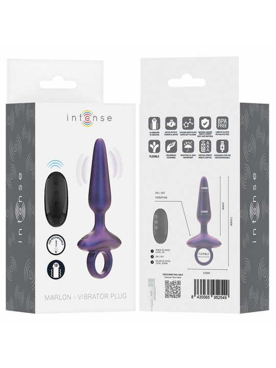 INTENSE - MARLON PLUG ANAL VIBRADOR MODELO 4 CONTROL REMOTO