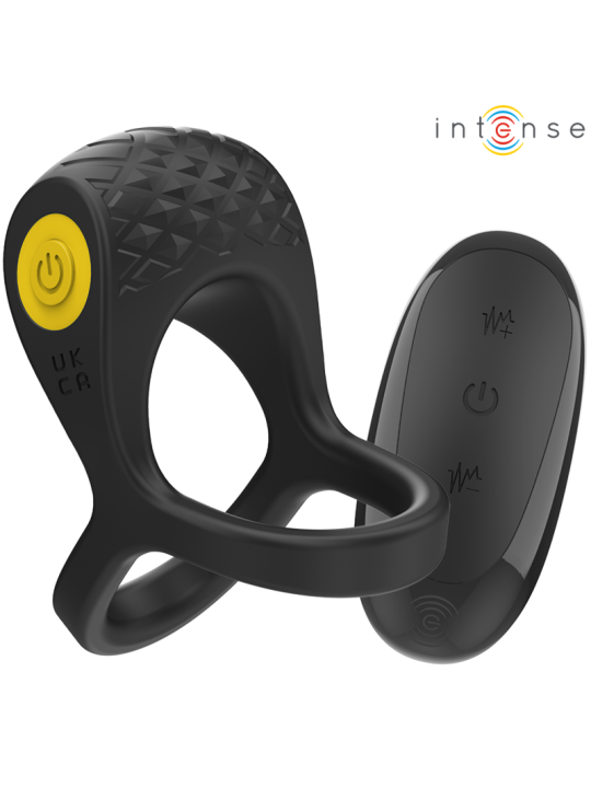 INTENSE - ALEX ANILLO DOBLE VIBRADOR PENE 10 VIBRACIONES NEGRO
