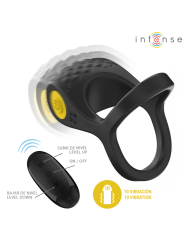 INTENSE - ALEX ANILLO DOBLE VIBRADOR PENE 10 VIBRACIONES NEGRO