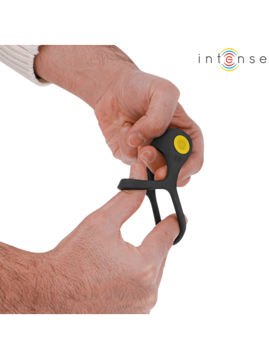 INTENSE - ALEX ANILLO DOBLE VIBRADOR PENE 10 VIBRACIONES NEGRO