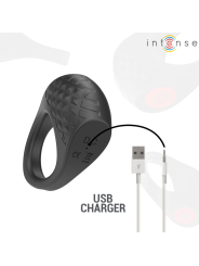 INTENSE - CLOVER ANILLO VIBRADOR PENE 10 VIBRACIONES NEGRO