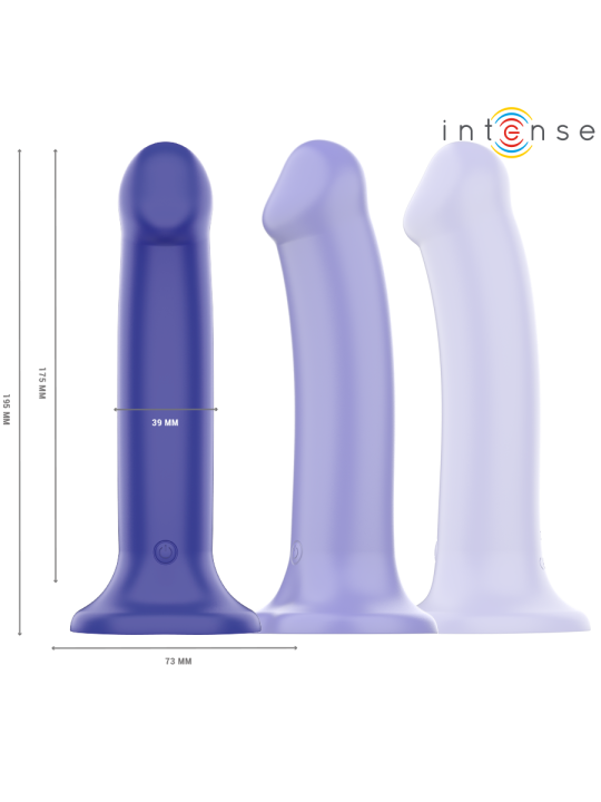 INTENSE - VICTORIA VIBRADOR CON VENTOSA 10 VIBRACIONES AZUL OSCURO CONTROL REMOTO