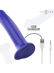 INTENSE - VICTORIA VIBRADOR CON VENTOSA 10 VIBRACIONES AZUL OSCURO CONTROL REMOTO