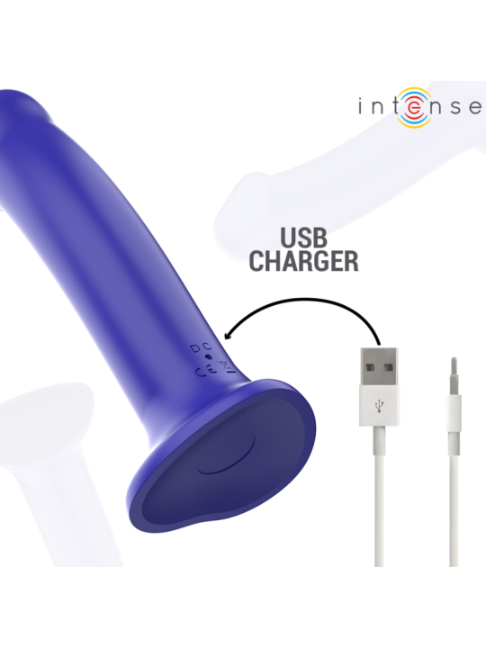 INTENSE - VICTORIA VIBRADOR CON VENTOSA 10 VIBRACIONES AZUL OSCURO CONTROL REMOTO