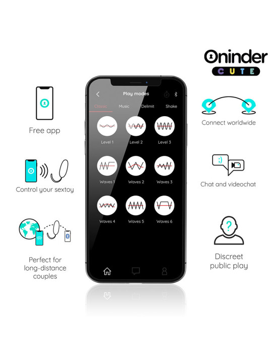 ONINDER CUTE - LOVE PLEASURE HUEVO VIBRO-GEMAS ROTADORAS SILICONA - APP MUNDIAL GRATUITA