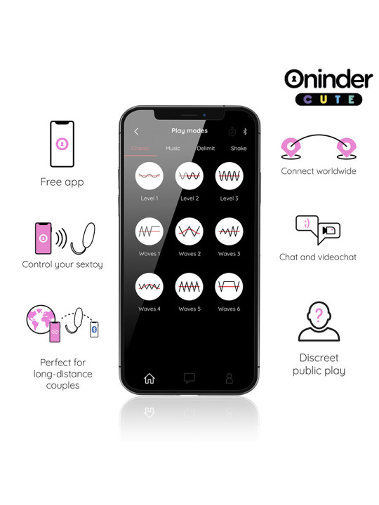 ONINDER CUTE - LOVE PLEASURE HUEVO VIBRO-ROTADOR 360 SILICONA - APP MUNDIAL GRATUITA
