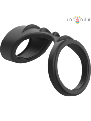 INTENSE - THEO ANILLO DOBLE PARA PENE SILICONA NEGRO MODELO 3