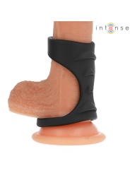 INTENSE - THEO ANILLO DOBLE PARA PENE SILICONA NEGRO MODELO 3