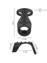 INTENSE - THEO ANILLO DOBLE PARA PENE SILICONA NEGRO MODELO 3