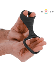 INTENSE - THEO ANILLO DOBLE PARA PENE SILICONA NEGRO MODELO 3