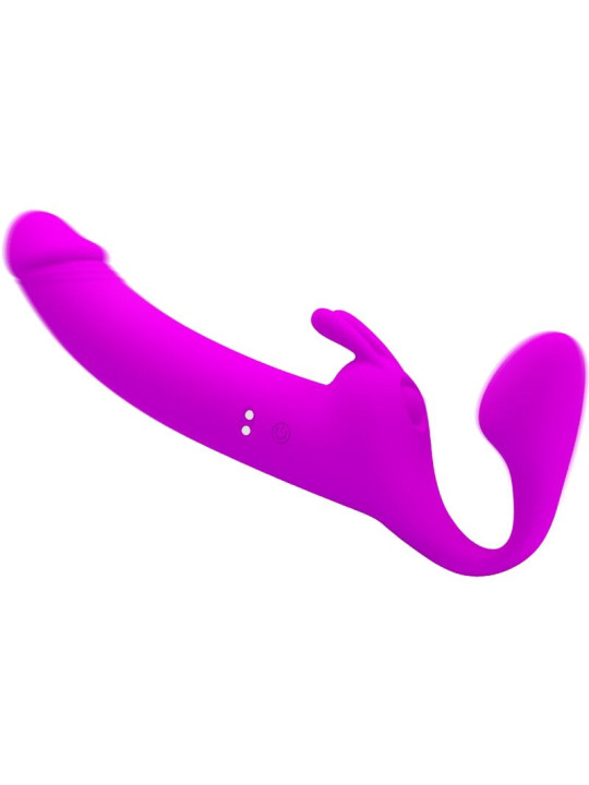 PRETTY LOVE - ZANINI DILDO STRAP-ON SIN ARNÉS 10 VIBRACIONES MORADO