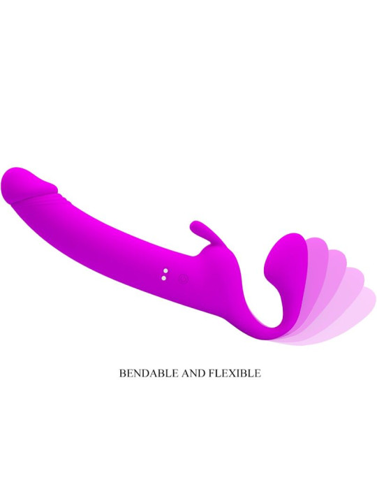 PRETTY LOVE - ZANINI DILDO STRAP-ON SIN ARNÉS 10 VIBRACIONES MORADO