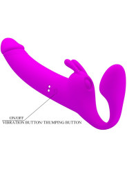 PRETTY LOVE - ZANINI DILDO STRAP-ON SIN ARNÉS 10 VIBRACIONES MORADO