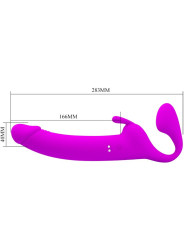 PRETTY LOVE - ZANINI DILDO STRAP-ON SIN ARNÉS 10 VIBRACIONES MORADO