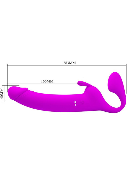 PRETTY LOVE - ZANINI DILDO STRAP-ON SIN ARNÉS 10 VIBRACIONES MORADO