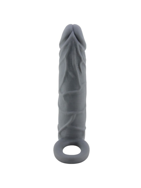 PRETTY LOVE - FUNDA DE PENE DE PIEL REALÍSTICA GRIS OSCURO