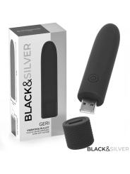 BLACK & SILVER - GERI BALA VIBRADORA RECARGABLE POR USB 8 VIBRACIONES NEGRO 10 X 2.2 CM