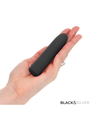 BLACK & SILVER - GERI BALA VIBRADORA RECARGABLE POR USB 8 VIBRACIONES NEGRO 10 X 2.2 CM