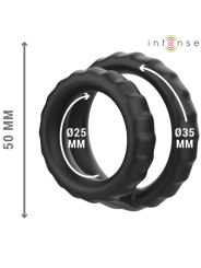 INTENSE - DEWEY ANILLO DOBLE PARA PENE SILICONA NEGRO MODELO 2
